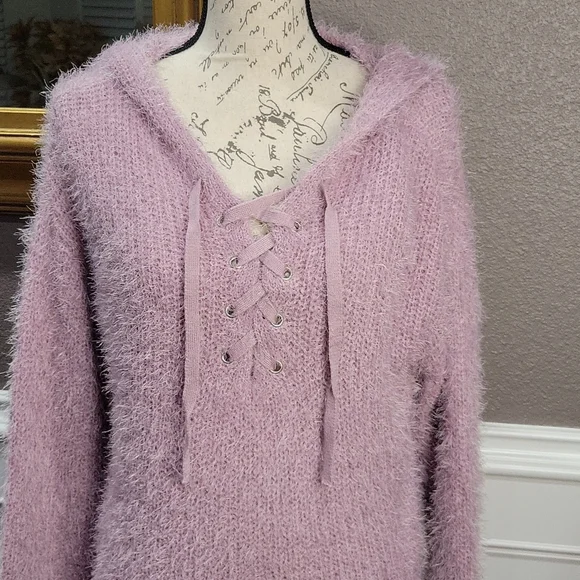 Pullover Knit Sweater Dress with Hood by AMP size Large NWT - Picture 2 of 8